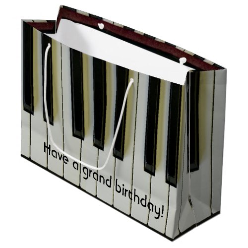 Grand Birthday Piano Keys Customizable Message Large Gift Bag