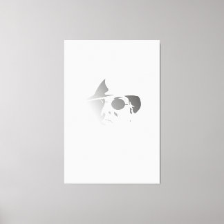 Grand Black&White Retro Face Monochrome Drawing Canvas Print