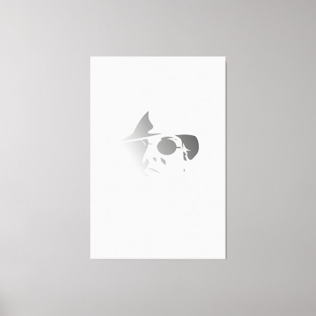 Grand Black&White Retro Face Monochrome Drawing Canvas Print (Front)