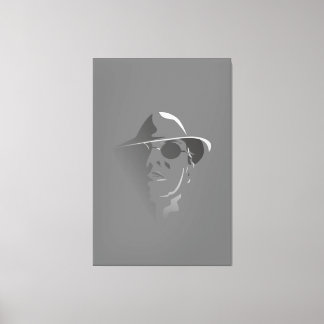 Grand Black&White Retro Face Monochrome Drawing Canvas Print