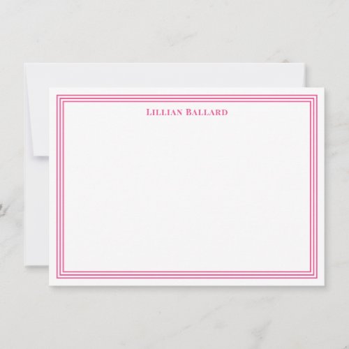 Grand Border Bright Pink Note Card