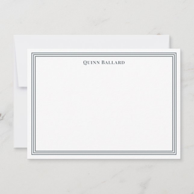 Grand Border Charcoal Gray Note Card (Front)