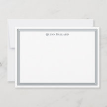 Grand Border Charcoal Gray Note Card