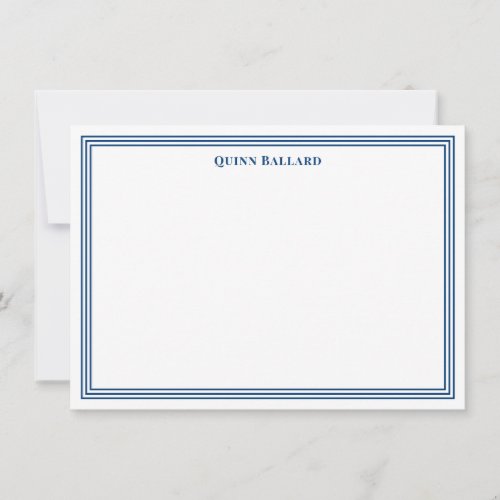 Grand Border Navy Blue Note Card