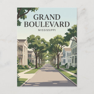 Grand Boulevard Mississippi Postcard