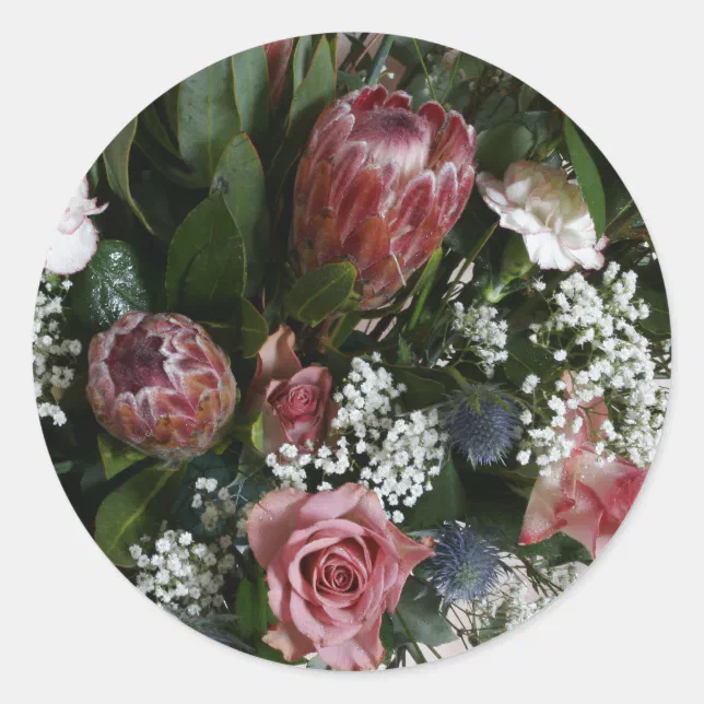 Grand Rounds Sticker Grand Bouquet Classic Round Sticker | Zazzle