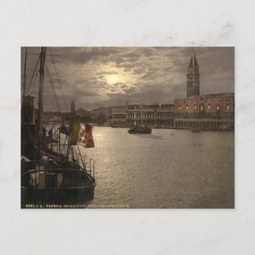 Grand Canal by Moonlight I Venice Italy Postcard