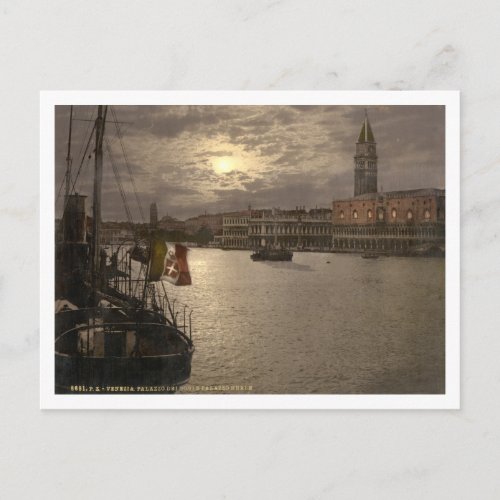 Grand Canal by Moonlight I Venice Italy Postcard