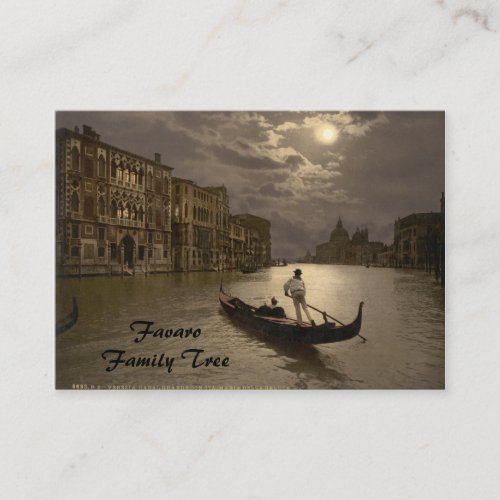 Grand Canal by Moonlight II, Venice, Italy Business Card Template