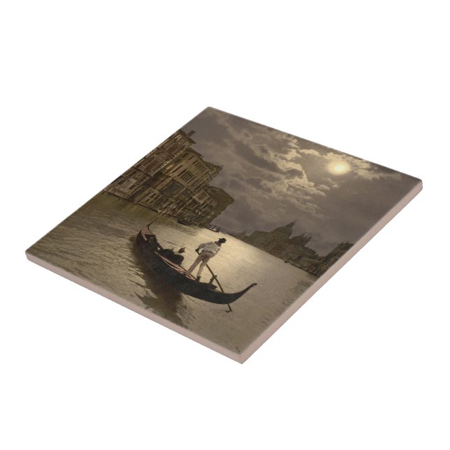 Grand Canal by Moonlight II, Venice, Italy Tile (Side)