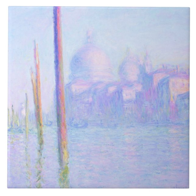 Grand Canal in Venice (by Claude Monet) Ceramic Tile (Front)