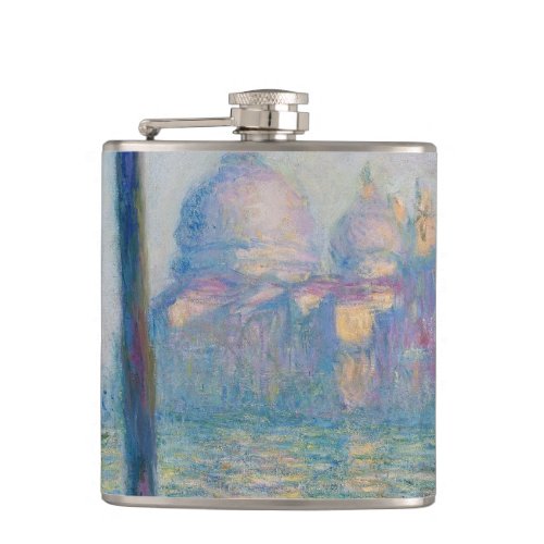 Grand Canal Monet Venice Italy Classic Painting Hip Flask