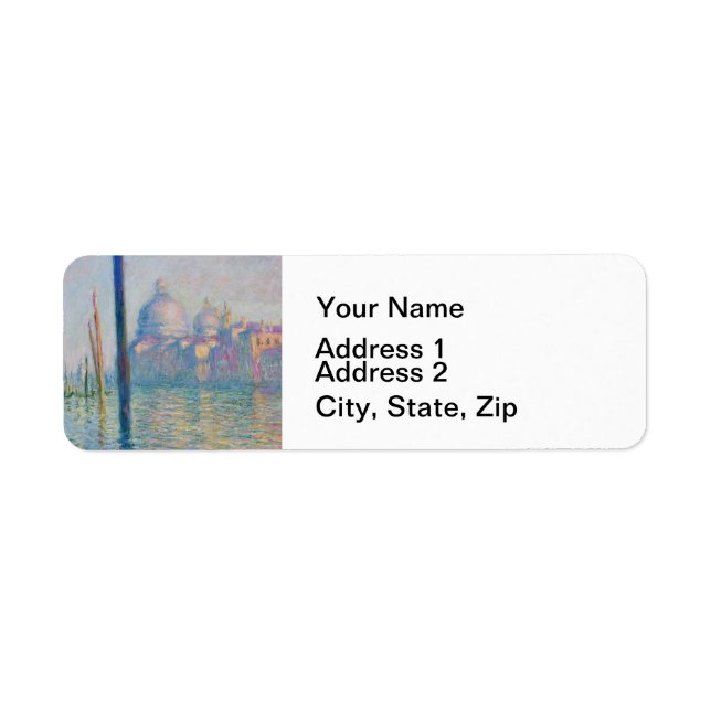 Grand Canal Monet Venice Italy Classic Painting Label (Front)