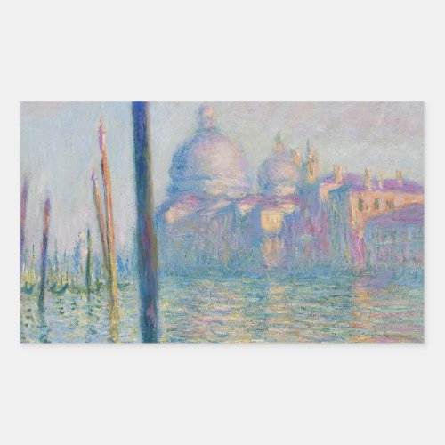 Grand Canal Monet Venice Italy Classic Painting Rectangular Sticker