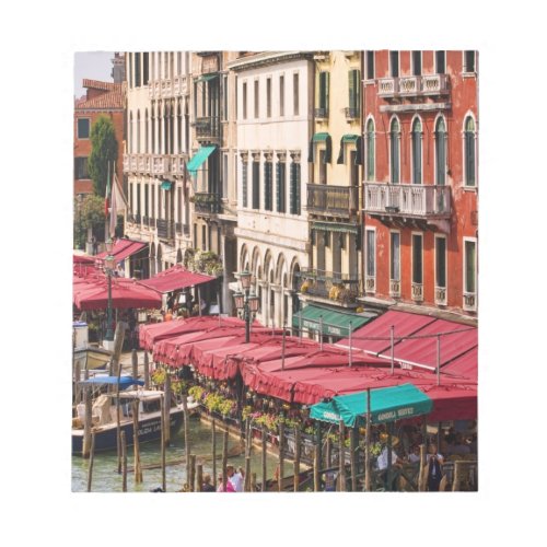 Grand Canal of Venice Italy with gondola boats Notepad