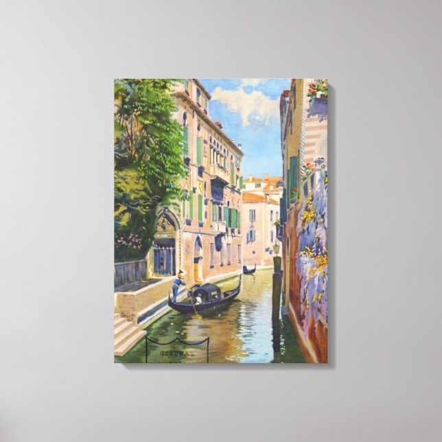 Grand Canal Venice Italy Vintage Travel Canvas Print (Front)