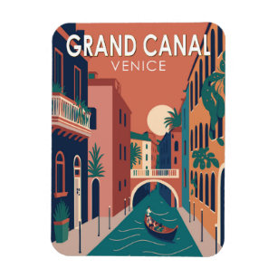 Grand Canal Venice Travel Art Vintage Magnet