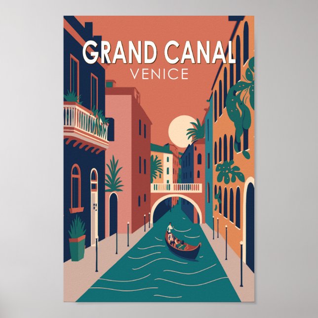 Grand Canal Venice Travel Art Vintage Poster (Front)