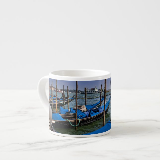Grand Canal water with gondalo boats lined up Espresso Cup (Front Left)