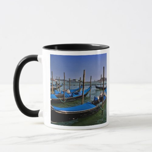 Grand Canal water with gondalo boats lined up Mug