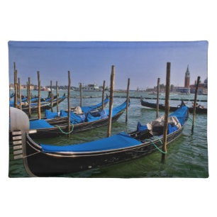 Grand Canal water with gondalo boats lined up Placemat