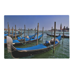 Grand Canal water with gondalo boats lined up Placemat