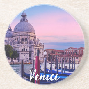 Grand Canal with gondolas and church in Venice Coaster