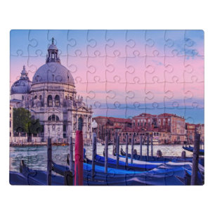 Grand Canal with gondolas and church in Venice Jigsaw Puzzle