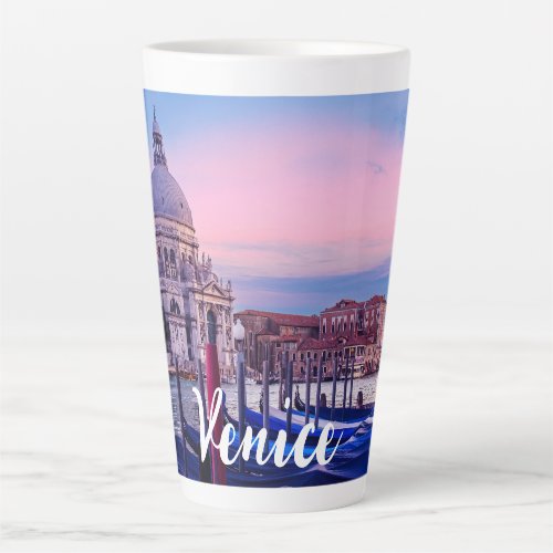 Grand Canal with gondolas and church in Venice Latte Mug