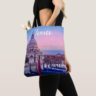 Grand Canal with gondolas and church in Venice Tote Bag