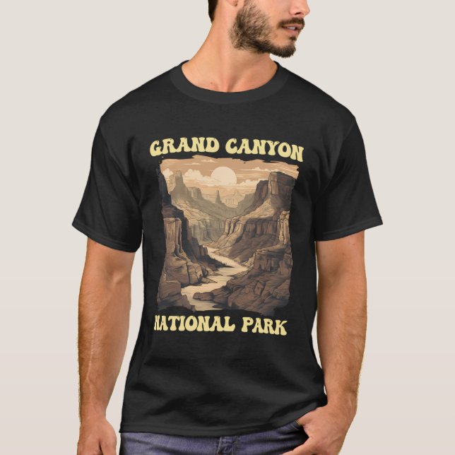 Grand Canyon Adventure Hiking Nature Lover Print T-Shirt (Front)