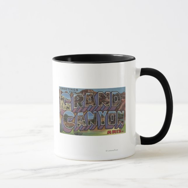 Grand Canyon, Arizona - Large Letter Scenes Mug (Right)