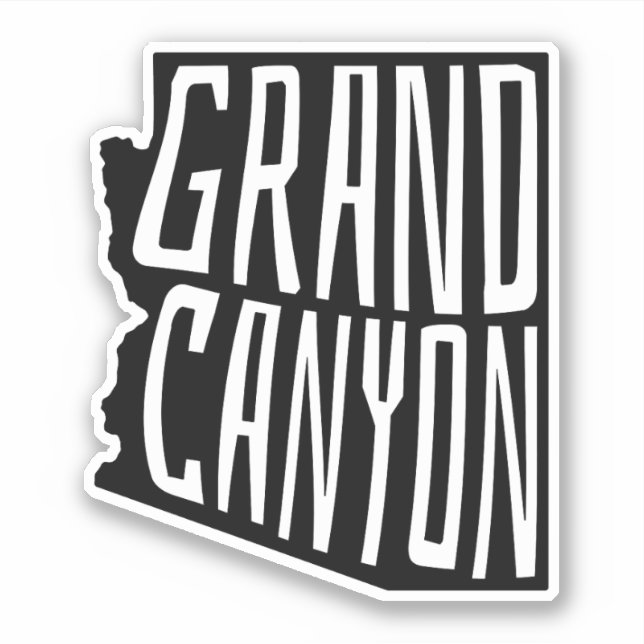 Grand Canyon, Arizona State Outline - USA Travel Sticker (Front)