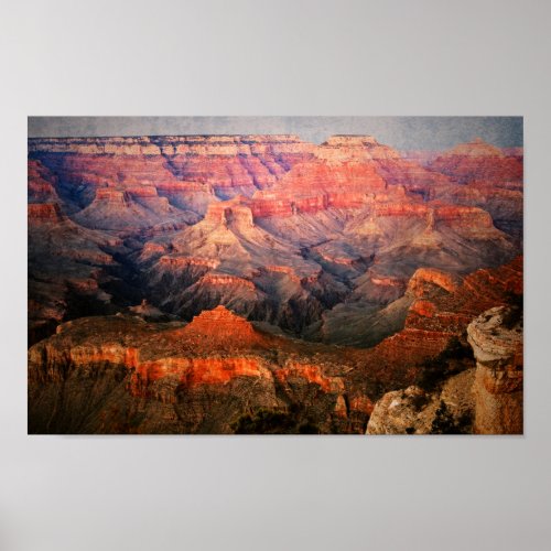 Grand Canyon Arizona sunset stylized Poster