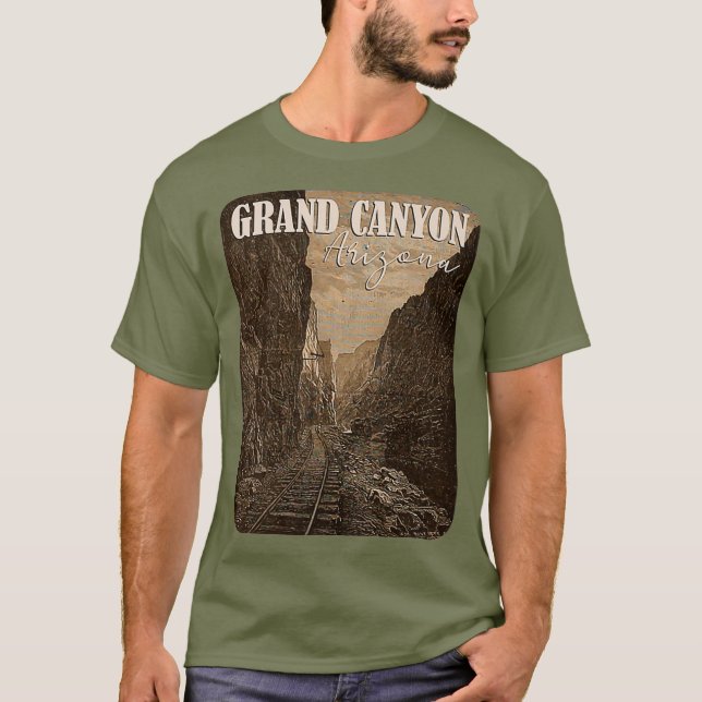 Grand Canyon Arizona Vacation Railroad Tracks T-Shirt (Front)