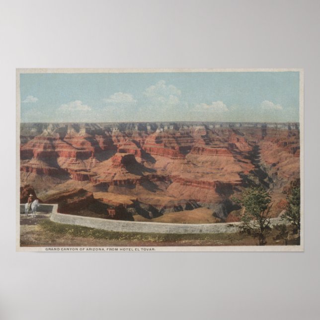Grand Canyon, Arizona - View of Canyon from Hote Poster (Front)