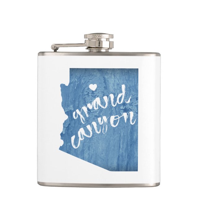 Grand Canyon Arizona Wood Grain Flask (Front)