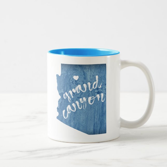 Grand Canyon Arizona Wood Grain Two-Tone Coffee Mug (Right)