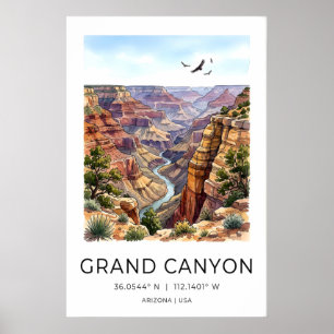 Grand Canyon Art Print Desert Panorama in Black