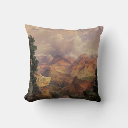 Grand Canyon by Thomas Moran Vintage Landscape Throw Pillow