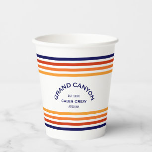Grand Canyon Cabin Club Custom Crest Park Stripe Paper Cups