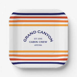 Grand Canyon Cabin Club Custom Crest Park Stripe Paper Plates
