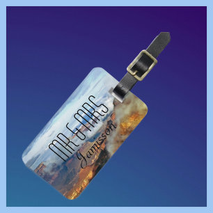 Grand Canyon Clouds Travel Mr and Mrs Name Custom Luggage Tag