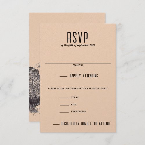 Grand Canyon Couple Food Choices RSVP Card