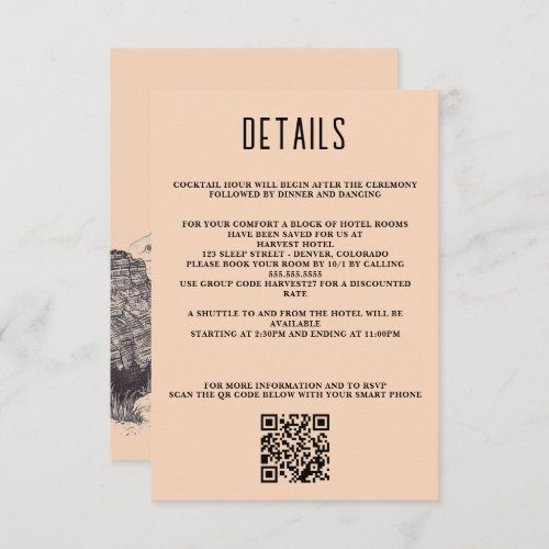 Grand Canyon Couple QR Code and Details Enclosure Card