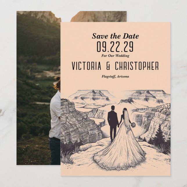 Grand Canyon Couple Save the Date (Front/Back)