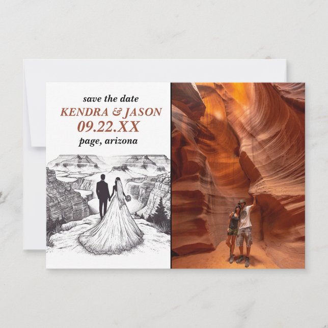 Grand Canyon Couple Save the Date Invitation (Front)