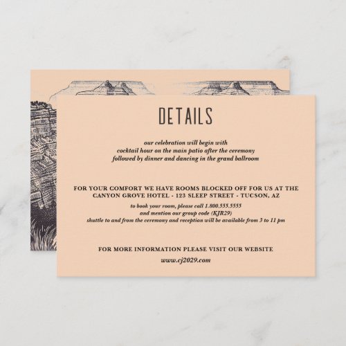 Grand Canyon Couple Wedding Enclosure Card