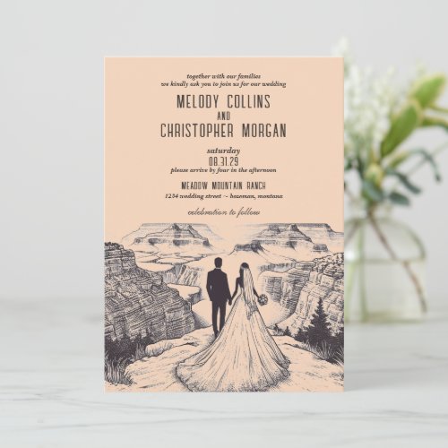 Grand Canyon Couple Wedding Invitation