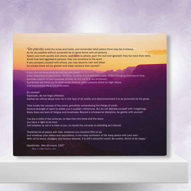 Grand Canyon Desiderata Plaque (Creator Uploaded)